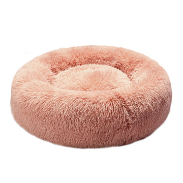 Pet Bed Cat Dog Donut Nest Calming Kennel Cave Deep Sleeping Pink XXL PaWz